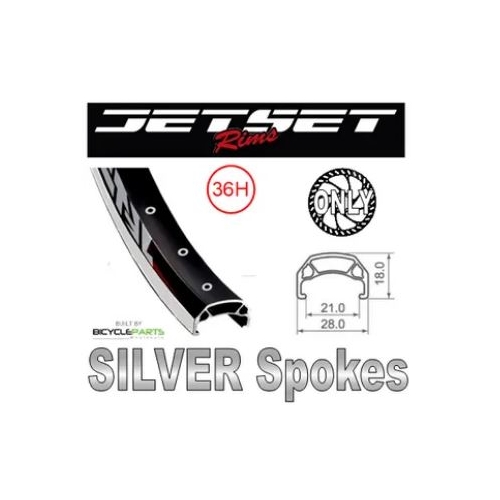 WHEEL - 26" Jetset CH-E213 36H P/j Black Rim,  1 SPEED CASS Nutted (135mm OLD) 6 Bolt Disc Sealed Novatec Black Hub,  Mach 1 SILVER Spokes