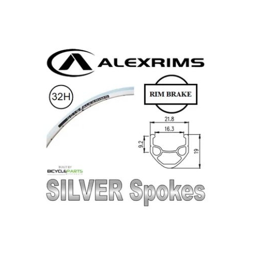 WHEEL - 700C Alex DC19 32H P/j Silver Rim,  SCREW-ON MULTI Q/R (126mm OLD) Loose Ball KK Rival Silver Hub,  Mach 1 SILVER Spokes