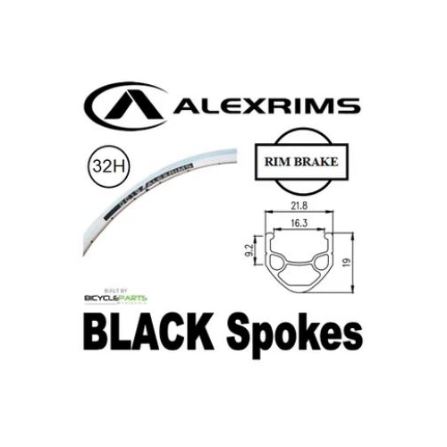 WHEEL - 700C Alex DC19 32H P/j Silver Rim,  8/10 SPEED Q/R (135mm OLD) Loose Ball KK Rival Black Hub,  Mach 1 BLACK Spokes