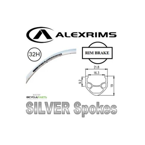 WHEEL - 700C Alex DC19 32H P/j Silver Rim,  7 SPEED Q/R (130mm OLD) Loose Ball Joytech Black Hub,  Mach 1 SILVER Spokes