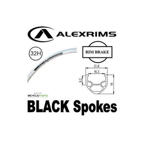 WHEEL - 700C Alex DC19 32H P/j Silver Rim,  FRONT Q/R (100mm OLD) Loose Ball Joytech Silver Hub,  Mach 1 BLACK Spokes