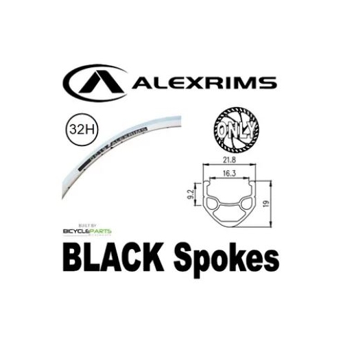 WHEEL - 700C Alex DC19 32H P/j Silver Rim,  FRONT Q/R (100mm OLD) 6 Bolt Disc Sealed Novatec Black Hub,  Mach 1 BLACK Spokes