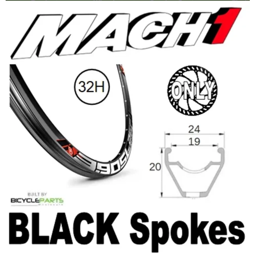 Wheel - 29" Mach1 32H Screw On, QR, 135mm, 6 Bolt Disc, Loose Ball Hub -  All Black