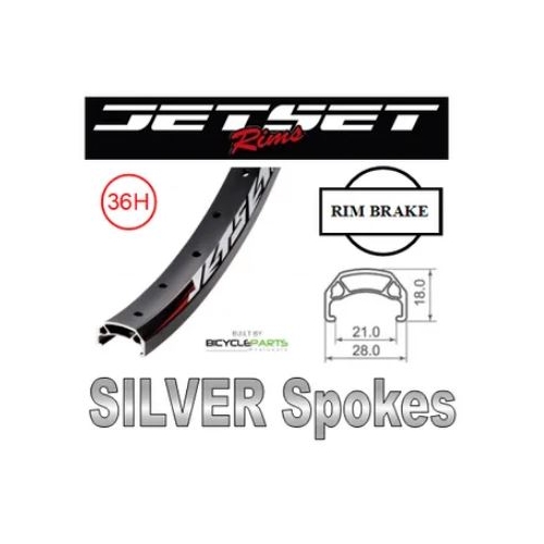 WHEEL - 20" Jetset CH-E213 36H P/j Matt Black Rim,  FRONT Q/R (100mm OLD) 6 Bolt Disc Sealed Novatec Black Hub,  Mach 1 SILVER Spokes