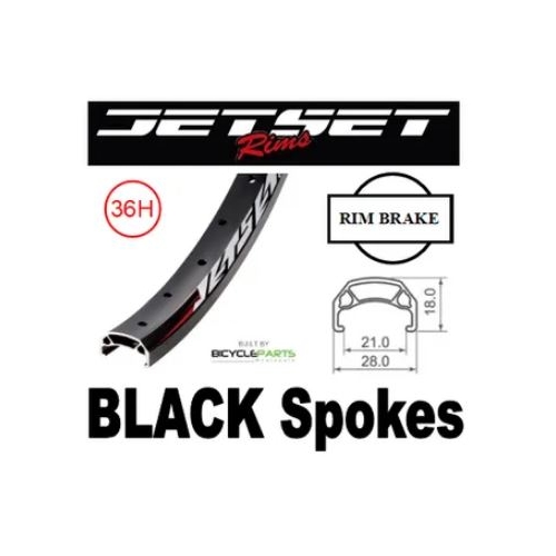 WHEEL - 20" Jetset CH-E213 36H P/j Matt Black Rim,  FRONT Q/R (100mm OLD) 6 Bolt Disc Sealed Novatec Black Hub,  Mach 1 BLACK Spokes