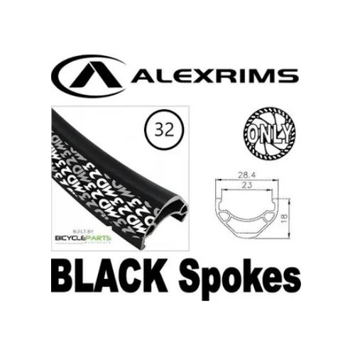 WHEEL - 29er Alex MD23 32H Black Rim,  12 SPEED MICRO SPLINE 12mm T/A (148mm OLD) 6 Bolt Disc Sealed Novatec Boost 4 Bearings Black Hub,  Mach 1 BLACK