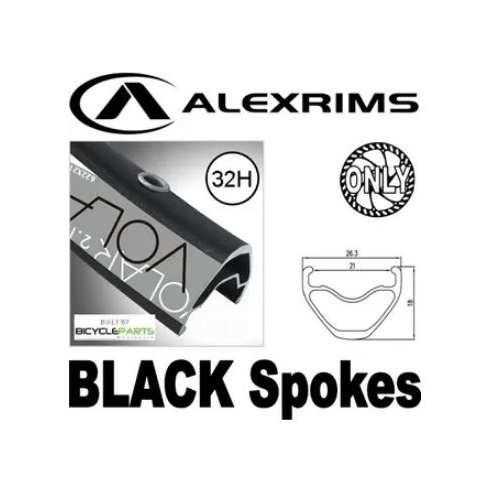 WHEEL - 29er Alex Volar 2.1 32H S/j Black Rim,  12 SPEED MICRO SPLINE 12mm T/A (148mm OLD) 6 Bolt Disc Sealed Novatec Boost 4 Bearings Black Hub,  Mac