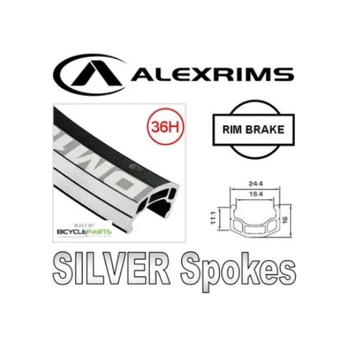 WHEEL - 27.5 / 650B Alex DM18 36H Black Rim,  SCREW-ON MULTI Nutted (135mm OLD) Loose Ball Joytech Silver Hub,  Mach 1 SILVER Spokes