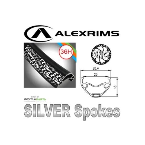 WHEEL - 29er Alex MD23 36H P/j Black Rim,  FRONT Q/R (100mm OLD) 6 Bolt Disc Sealed Novatec Black Hub,  Mach 1 SILVER Spokes