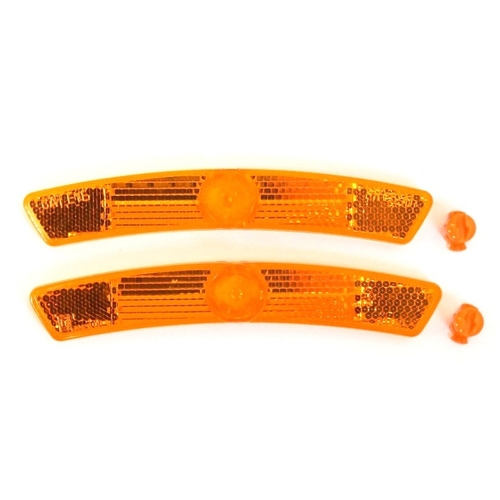 Wheel reflectors  (2-PIECES IN POLY BAG) AMBER YELLOW A.S.