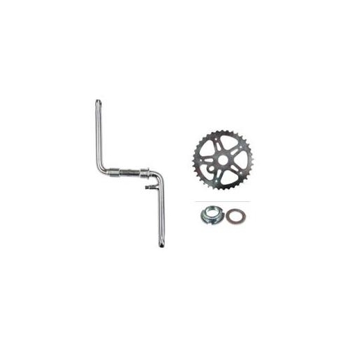 Crank set 1pce 165mm silver