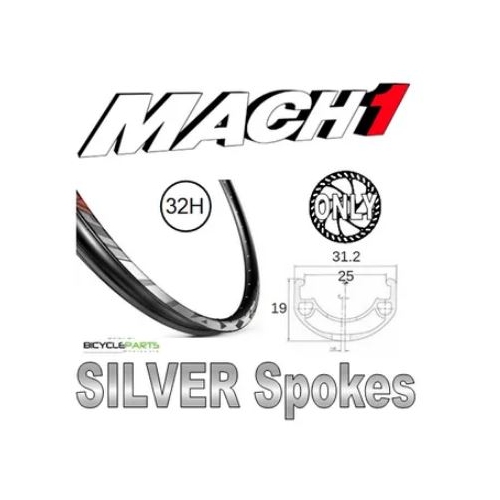 WHEEL - 27.5/650B Mach1 MAXX 32H P/j Black Rim,  8/11 Speed Q/R (141mm OLD) 6 Bolt Disc Sealed Novatec Black Hub,  Mach 1 SILVER Spokes