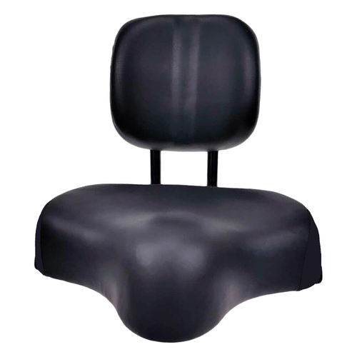 SADDLE with Back Rest, Non Adjustable - BLACK  With "standard" knuckle - 290mm W x 240mm L