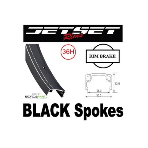 WHEEL - 20" Jetset 7X 36H Black Rim,  SCREW-ON MULTI Q/R (135mm OLD) Loose Ball KK Rival Black Hub,  Mach 1 BLACK Spokes