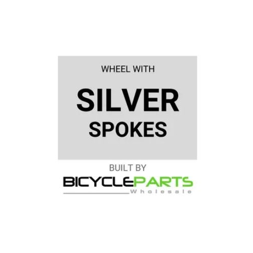 WHEEL - 24" Alex DM24 36H Black Rim,  FRONT 15mm T/A (100mm OLD) 6 Bolt Disc Sealed Novatec Black Hub,  Mach 1 SILVER Spokes