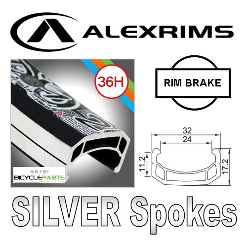 WHEEL - 20" Alex DM24 36H Black Rim,  8/10 SPEED Q/R (135mm OLD) Sealed KK Rival Black Hub,  Mach 1 SILVER Spokes