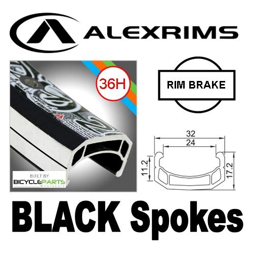 WHEEL - 20" Alex DM24 36H Black Rim,  8/10 SPEED Q/R (135mm OLD) Sealed KK Rival Black Hub,  Mach 1 BLACK Spokes