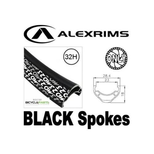 WHEEL - 29er Alex MD23 32H Black Rim,  8/11 Speed Q/R (141mm OLD) 6 Bolt Disc Sealed Novatec Black Hub,  Mach 1 BLACK Spokes