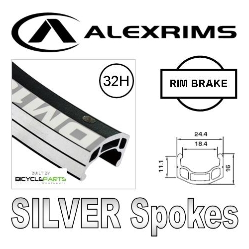 WHEEL - 700c Alex DM18 32H Black Rim,  SCREW-ON MULTI Q/R (135mm OLD) Loose Ball Joytech Silver Hub,  Mach 1 SILVER Spokes