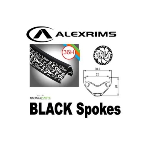 WHEEL - 26" Alex MD25 36H P/j Black Rim,  1 SPEED CASS Nutted (135mm OLD) 6 Bolt Disc Sealed Novatec Black Hub,  Mach 1 BLACK Spokes