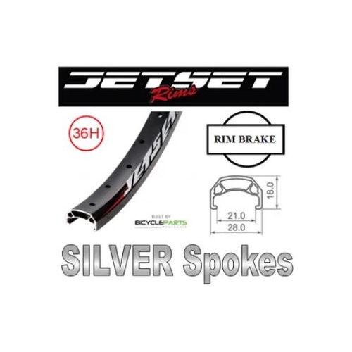 WHEEL - 20" Jetset CH-E213 36H P/j Matt Black Rim,  FRONT 15mm T/A (100mm OLD) 6 Bolt Disc Sealed Novatec Black Hub,  Mach 1 SILVER Spokes