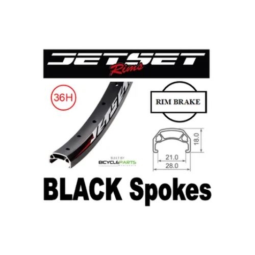 WHEEL - 20" Jetset CH-E213 36H P/j Matt Black Rim,  FRONT 15mm T/A (100mm OLD) 6 Bolt Disc Sealed Novatec Black Hub,  Mach 1 BLACK Spokes