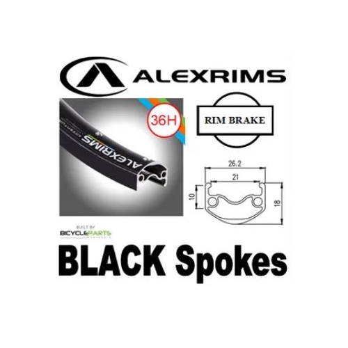 WHEEL - 26" Alex ADVENTURER 2 36H P/j Black Rim,  FIXED/FREE Nutted (120-130mm OLD) Sealed Sturmey Silver Hub,  Mach 1 BLACK Spokes