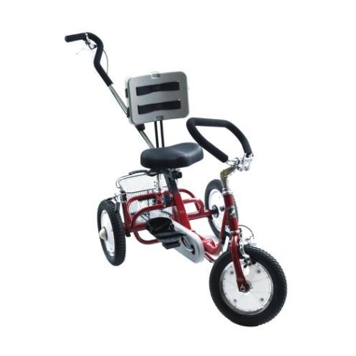 Rehatri Trike 12"Front and rear wheel size, RED, with rear steering control