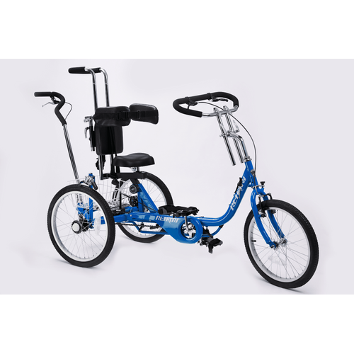 Rehatri Trike 20" Front and rear wheel size, BLUE, with rear steering