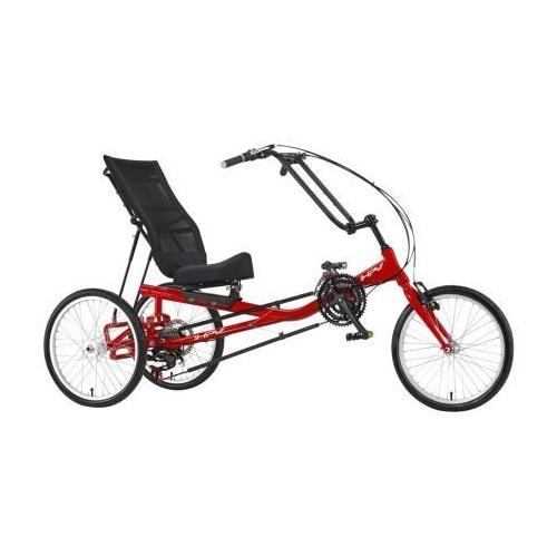 Rehatri  Recumbent Trike, Pedal version, 16"Front and 20" rear wheel size, 350mm step through height, RED