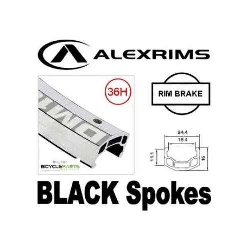 WHEEL - 27.5 / 650B Alex DM18 36H Black Rim,  3 SPEED INTERNAL COASTER 3/8 Nutted (117mm OLD) Loose Ball Sturmey Silver Hub,  Mach 1 BLACK Spokes