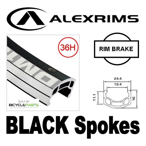 WHEEL - 26" Alex DM18 D/w 36H F/v Eyeletted M/e Black Rim, SCREW-ON MULTI Q/R (135mm OLD) Loose Ball KK Rival Silver Hub, Mach1 BLACK Spokes