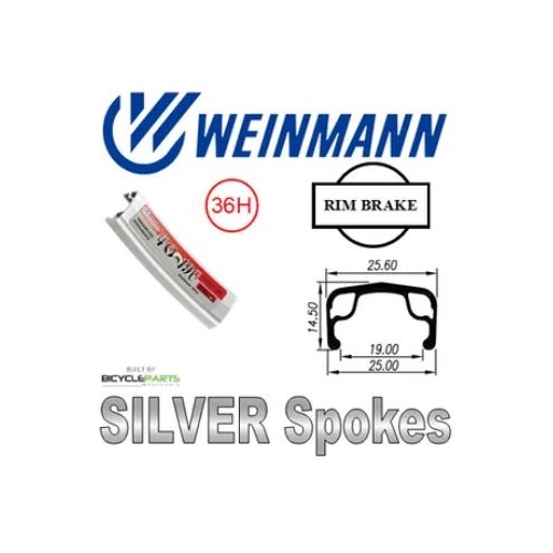 WHEEL - 700C Weinmann 4019C 36H P/j Silver Rim,  SCREW-ON MULTI Q/R (135mm OLD) Loose Ball KK Rival Silver Hub,  Mach 1 SILVER Spokes