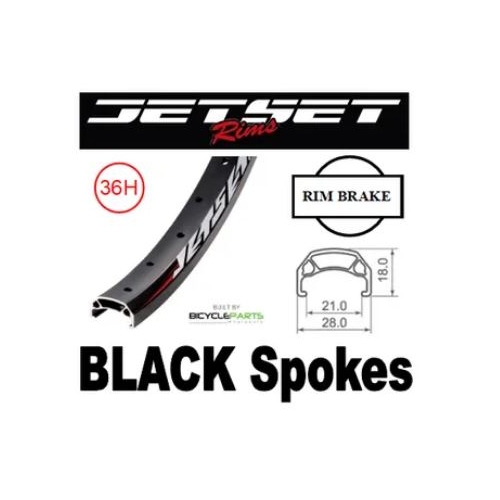 WHEEL - 20" Jetset CH-E213 36H P/j Matt Black Rim,  FRONT 3/8" Nutted (100mm OLD) Sealed Novatec Black Hub,  Mach 1 BLACK Spokes