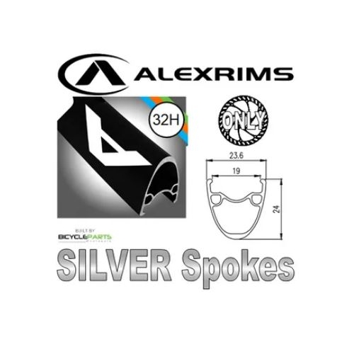 WHEEL - 29er Alex ATD-500 32H P/j Black Rim,  FRONT Q/R (100mm OLD) 6 Bolt Disc Sealed Novatec Black Hub,  Mach 1 SILVER Spokes