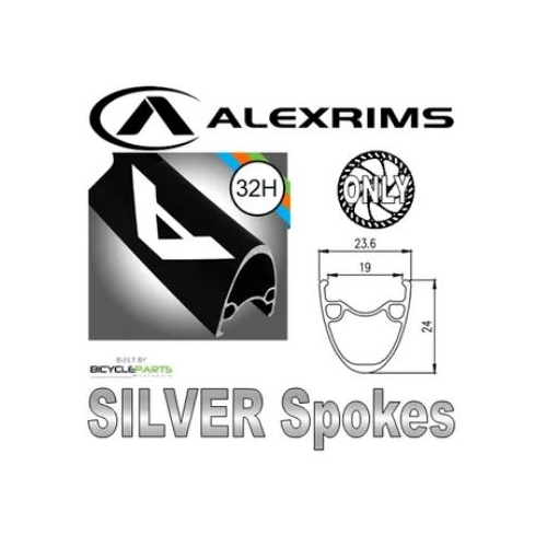 WHEEL - 29er Alex ATD-500 32H P/j Black Rim,  FRONT 3 in One (100mm OLD) 6 Bolt Disc Sealed Novatec Light Weight Black Hub,  Mach 1 SILVER Spokes