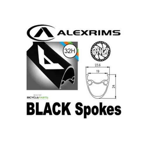 WHEEL - 29er Alex ATD-500 32H P/j Black Rim,  FRONT 3 in One (100mm OLD) 6 Bolt Disc Sealed Novatec Light Weight Black Hub,  Mach 1 BLACK Spokes