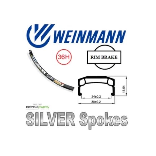 WHEEL - 20" Weinmann DM30 36H P/j Black Rim,  9T DRIVER 3/8 Nutted (110mm OLD) Sealed Novatec Black Hub,  Mach 1 SILVER Spokes