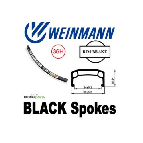 WHEEL - 20" Weinmann DM30 36H P/j Black Rim,  9T DRIVER 3/8 Nutted (110mm OLD) Sealed Novatec Black Hub,  Mach 1 BLACK Spokes