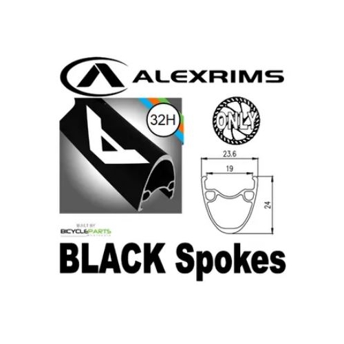 WHEEL - 29er Alex ATD-500 32H P/j Black Rim,  FRONT DYNAMO 12mm T/A (100mm OLD) Centerlock Disc Sealed Shutter Precision (PL-7) Black Hub,  Mach 1 BLA