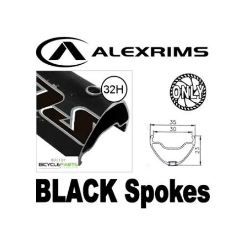 WHEEL - 29er Alex Supra 35 32H W/j Black Rim,  FRONT 15mm T/A (110mm OLD) Centerlock Disc Sealed Novatec BOOST Black Hub,  Mach 1 BLACK Spokes