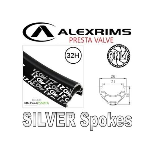 WHEEL - 29er Alex MD21 32H P/j Black Rim with Eyelets,  8/11 SPEED 12mm T/A (142mm OLD) Centerlock Disc Sealed Novatec Black Hub,  Mach 1 SILVER Spoke