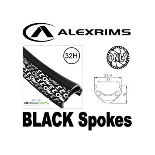 WHEEL - 29er Alex MD23 32H Black Rim,  FRONT 15mm T/A (100mm OLD) 6 Bolt Disc Sealed Bear Pawl Black Hub,  Mach 1 BLACK Spokes