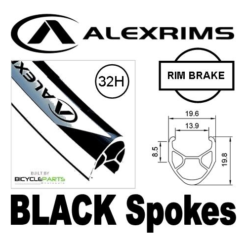 WHEEL  700c  Alex R-450 D/W Rim W/msw, Sealed Novatec High Flange Track Hub Fix/Free, Mach 1 Spokes, REAR.  ALL BLACK   (Matching Front 95064)