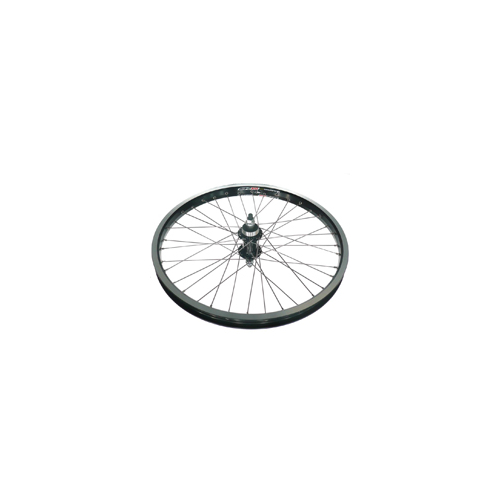 Wheel 20" Alex  DM-24 D/w Eyeleted Alloy Rim W/msw , Alloy Black Nutted screw on Hub 3/8 Axle (110 OLD), Silver Mach 1 Spokes . REAR.