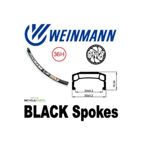 WHEEL - 20" Weinmann DM30 36H P/j Black Rim,  8/10 SPEED Q/R (135mm OLD) 6 Bolt Disc Sealed Novatec Black Hub,  Mach 1 BLACK Spokes