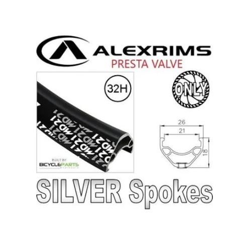 WHEEL - 29er Alex MD21 32H P/j Black Rim with Eyelets,  FRONT DYNAMO 12mm T/A (100mm OLD) 6 Bolt Disc Sealed Shutter Precision (PD-7) Black Hub,  Mach