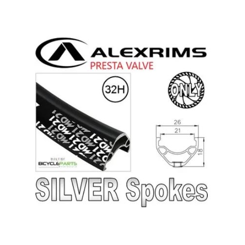 WHEEL - 29er Alex MD21 32H P/j Black Rim,  12 Speed MICRO SPLINE Q/R (135mm OLD) 6 Bolt Disc Sealed Novatec Black Hub, SILVER Spokes