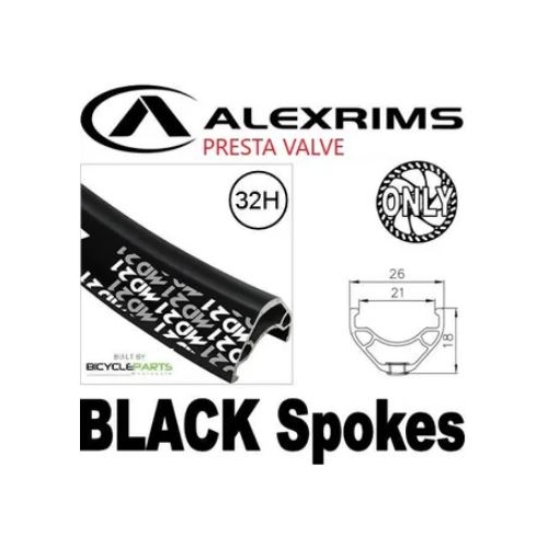 WHEEL - 29er Alex MD21 32H P/j Black Rim,  12 Speed MICRO SPLINE Q/R (135mm OLD) 6 Bolt Disc Sealed Novatec Black Hub, BLACK Spokes