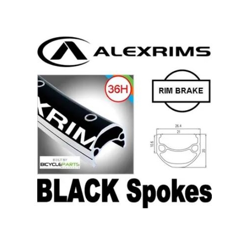 WHEEL - 26" Alex DM-21 36H P/j Black Rim,  8/11 SPEED Q/R (135mm OLD) Sealed Novatec Black Hub,  Mach 1 BLACK Spokes